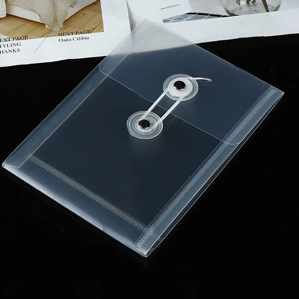 

10 Pcs File Holder Plastic Folders for Documents Button Pouch Envelopes Pp Office