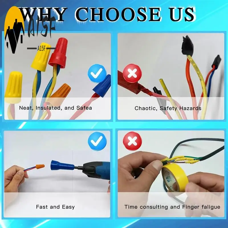 

A15F-4Pc Nut Twister, Wire Twister Tool Spin Twist Wire Connector Socket, Wire Connector Driver With 1/4Inch Chuck