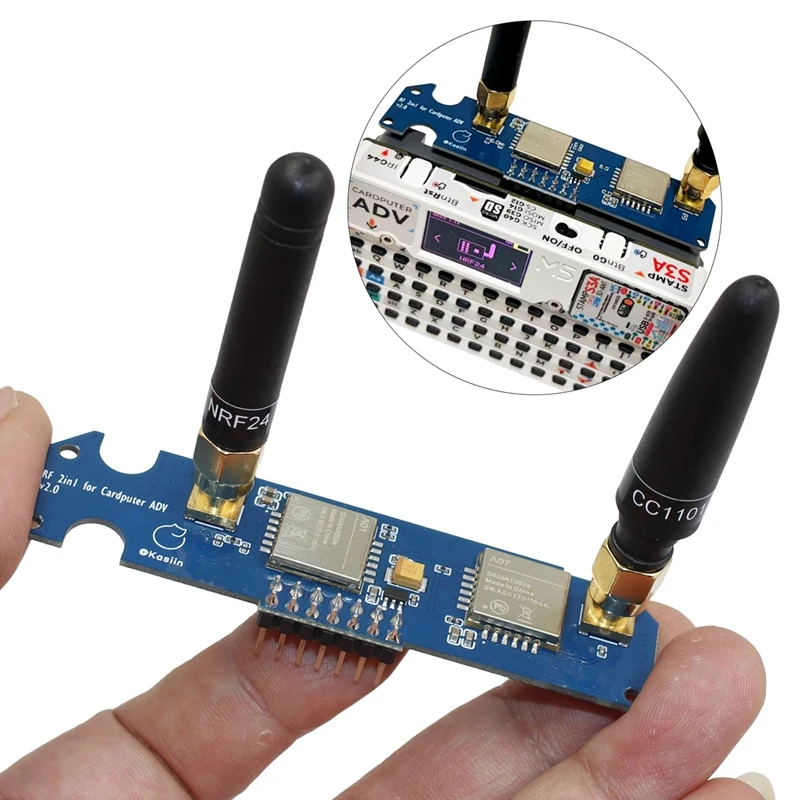 

Модуль CJSD-For M5stack Cardputer ADV 2-в-1 с радиочастотным модулем, двухдиапазонная плата NRF24 и CC1101, улучшенная стабильность антенны для сигналов 2,4 ГГц/433 МГц