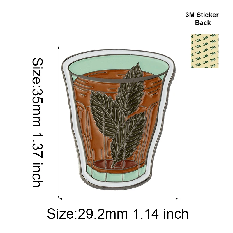 Cup Mobile Phone 3M Sticker Badge Metal Pin Broooches Pins