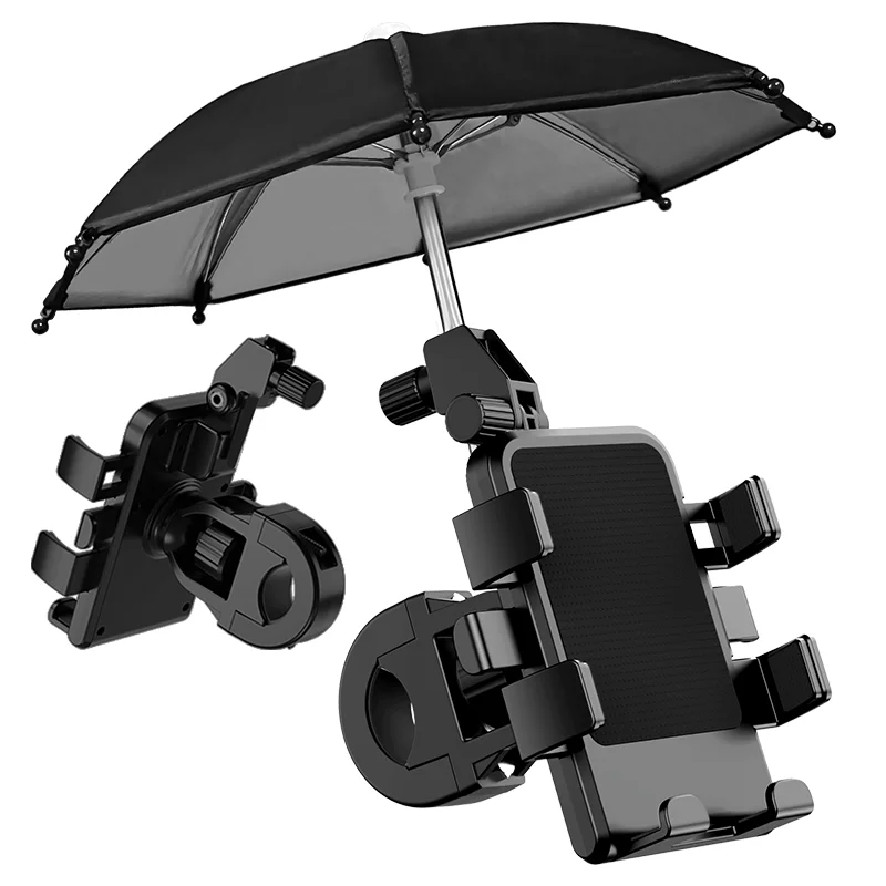 Motorcycle Phone Holder Stand Umbrella Rainproof Sunshade Bicycle Outdoor Scooter Phone Clip Handlebar Mount For iPhone Samsung