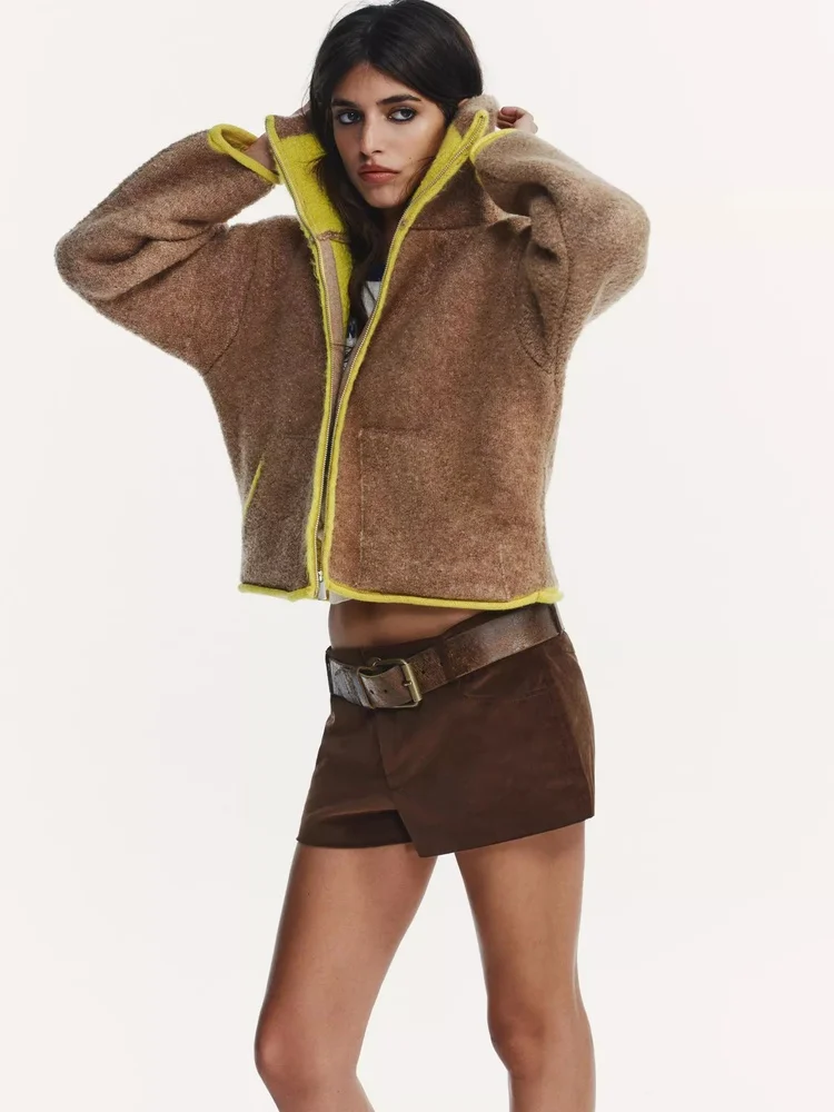 فضفاضة تناسب اللون بلو محبوك الطيار Jaet المرأة لباس غير رسمي شتاء 2025 وصول جديد مريح للتنفس طويل Sve