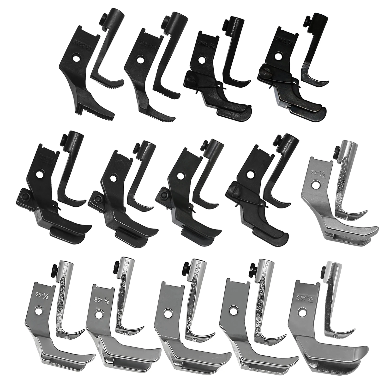 

14Set Walking Presser Foot Fit For Consew Singer Single Needle Walking Foot Industrial Sewing Machine Accessories