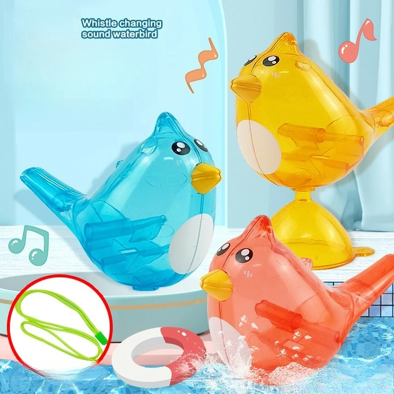 水を追加できる笛を吹く水鳥のおもちゃプラスチック製楽しい学習鳥のさえずり人形口の筋肉トレーニング子供用透明な笛