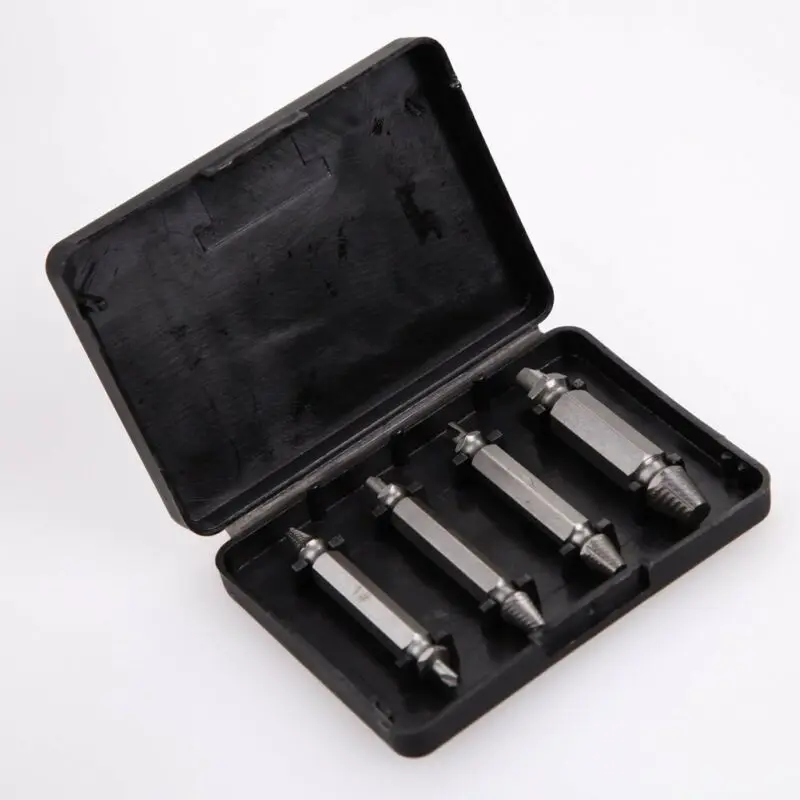 

4PCS Double-headed Damaged Screw Extractor Set Bolt Bits Guide Tool Remover For Power Tool Wood Drill Bits Accessory