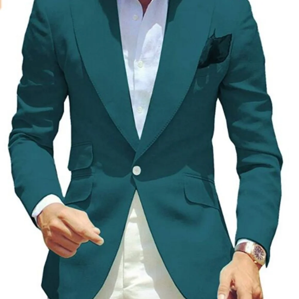Blazer voor heren Peak Revers Single Breasted Dinerjack Elegant Roken Slim Fit Pak Eén jas voor bruiloft/zakelijk