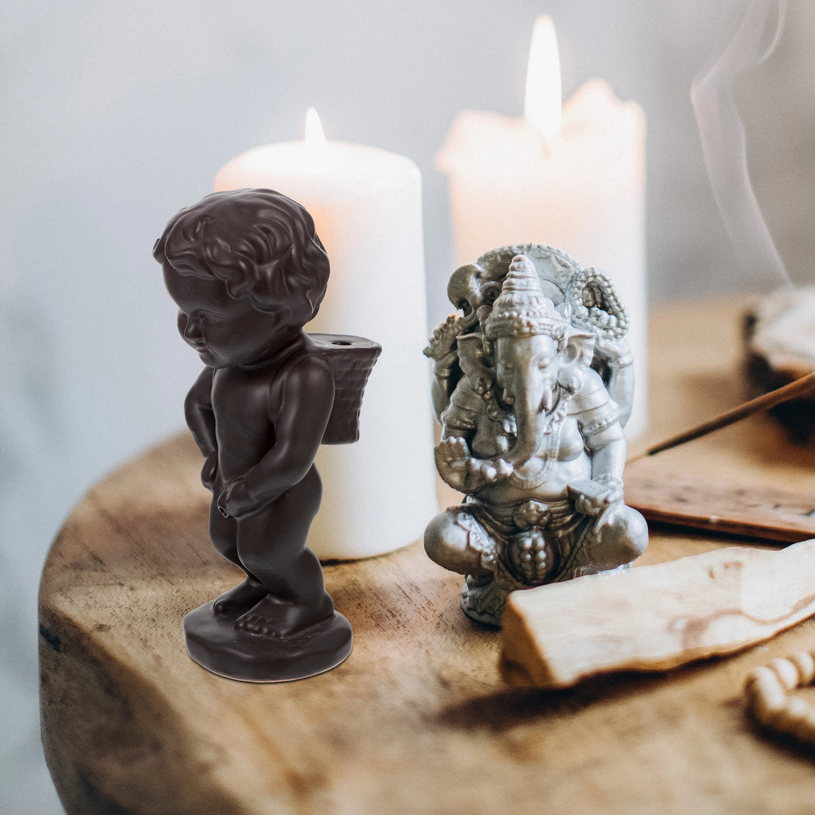 

1Pcs Backflow Incense Burner Ceramic Brown Creative Home Office Aromatherapy Holder Decor Meditation Yoga Relaxation