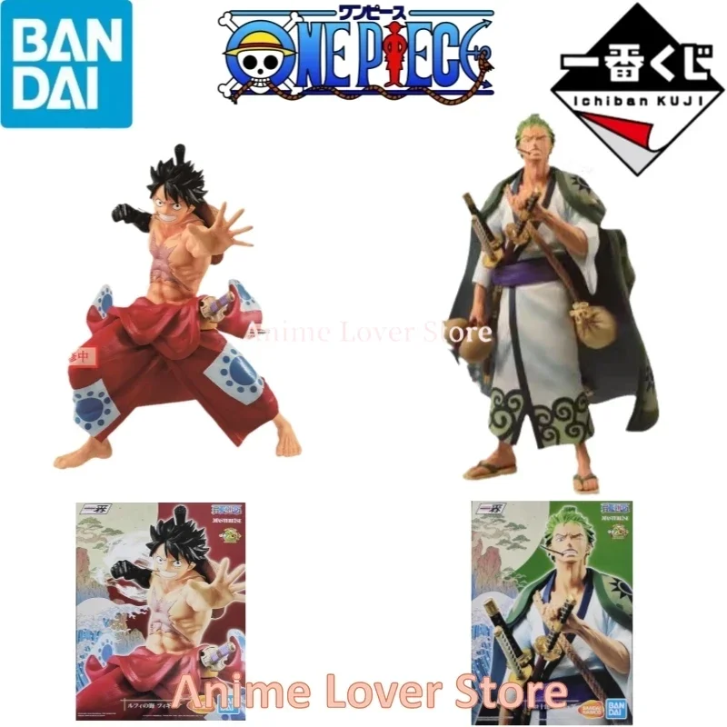 Bandai Original One Piece Ichiban Kuji Wano Country Luffy Zoro 20th Anniversary Anime Figures Toys for Kids Gift