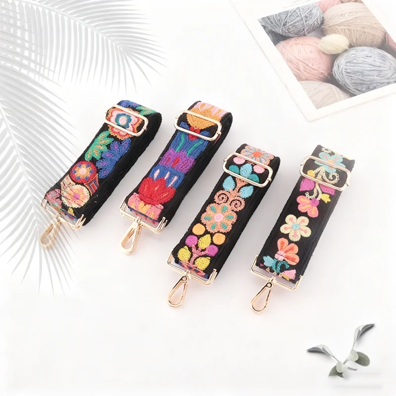 

Ремешок для сумки через плечо с жаккардовой вышивкой 5 см, для сумок, портфелей, сумок для ноутбуков, из искусственной кожи PU.