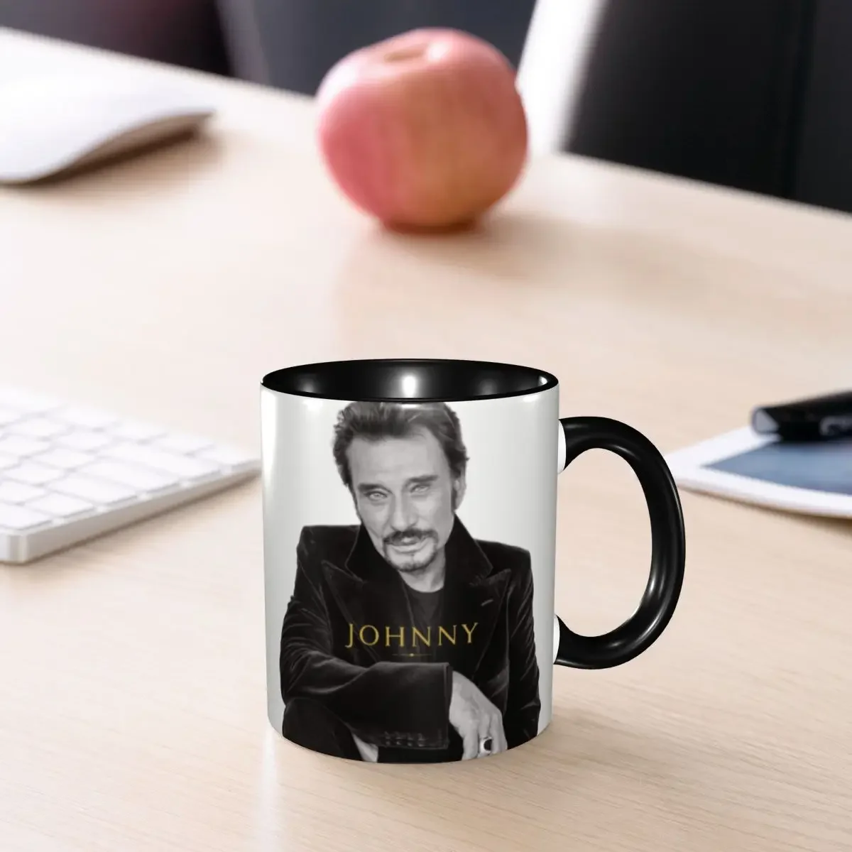 French Rock Johnny Hallyday Coffee Mugs DIY Customized France Singer Ceramic Tea Milk Mug Cup