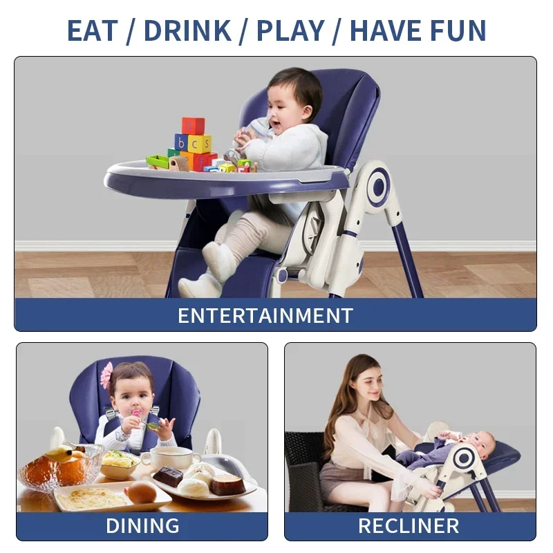 multifunctional adjustable high chair baby feeding plastic dinning kids table and baby feeding chair