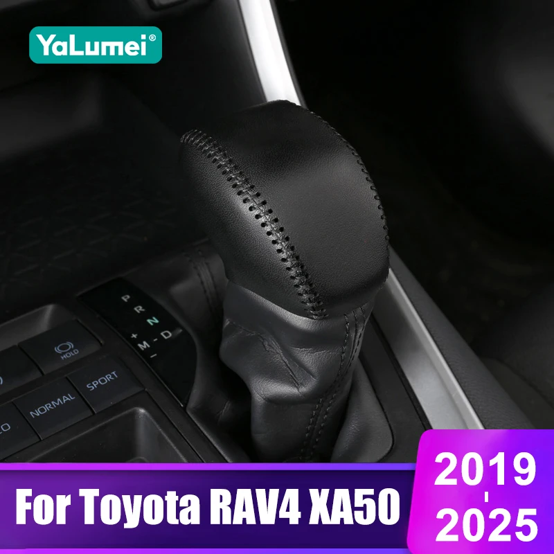 Leder Auto Schaltknauf Kopf Abdeckung Schutz Fall Für Toyota RAV4 XA50 2019 2020 2021 2022 2023 2024 Hybrid Zubehör