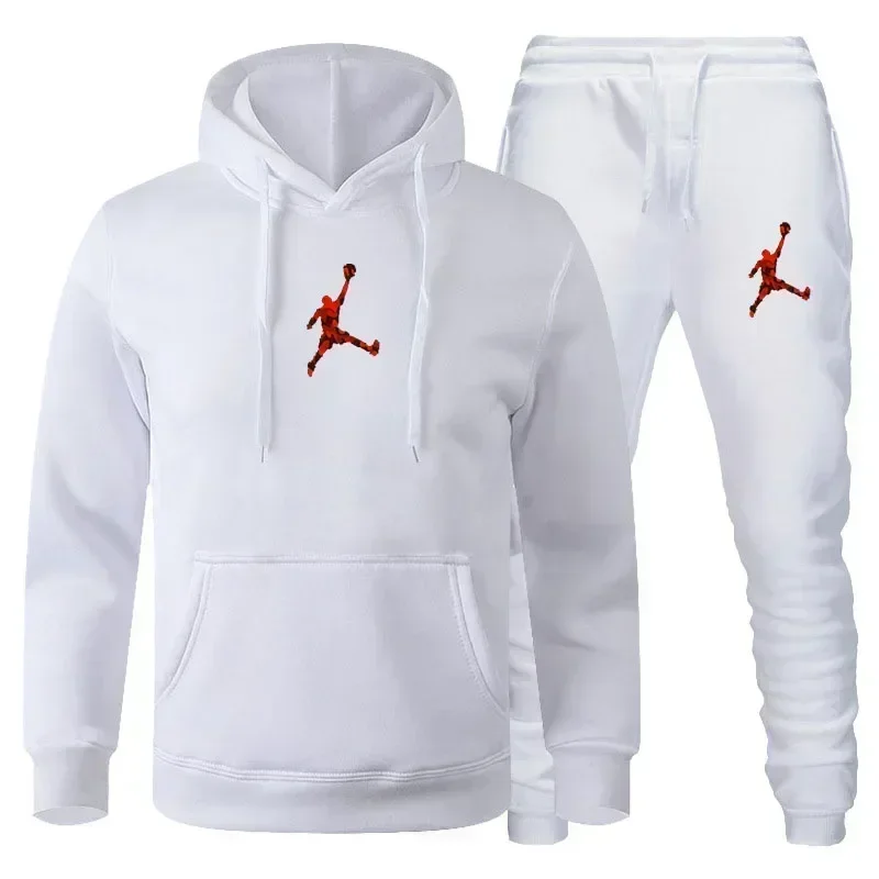 2024 autumn and winter men and women can pullover hoodie + jogging pants two-piece set hip hop suit esc