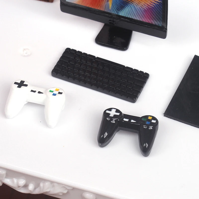 1pc 1:12 casa de bonecas simulação em miniatura gamepad controlador jogo modelo cena viva decoração brinquedo casa boneca acessórios