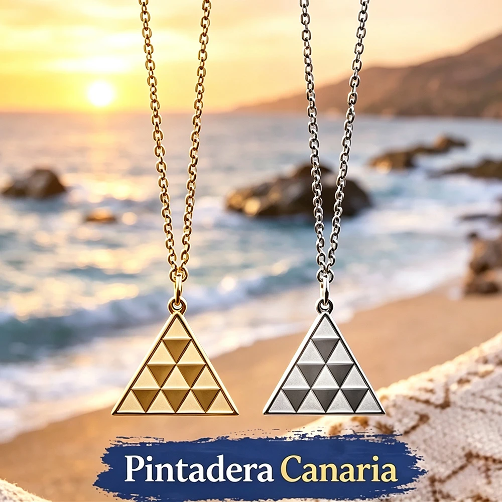 HIPEE Guanches Pintadera Canaria Necklace Stainless Steel Canary Islands Symbol Necklace Vintage Ethnic Amulet Jewerly