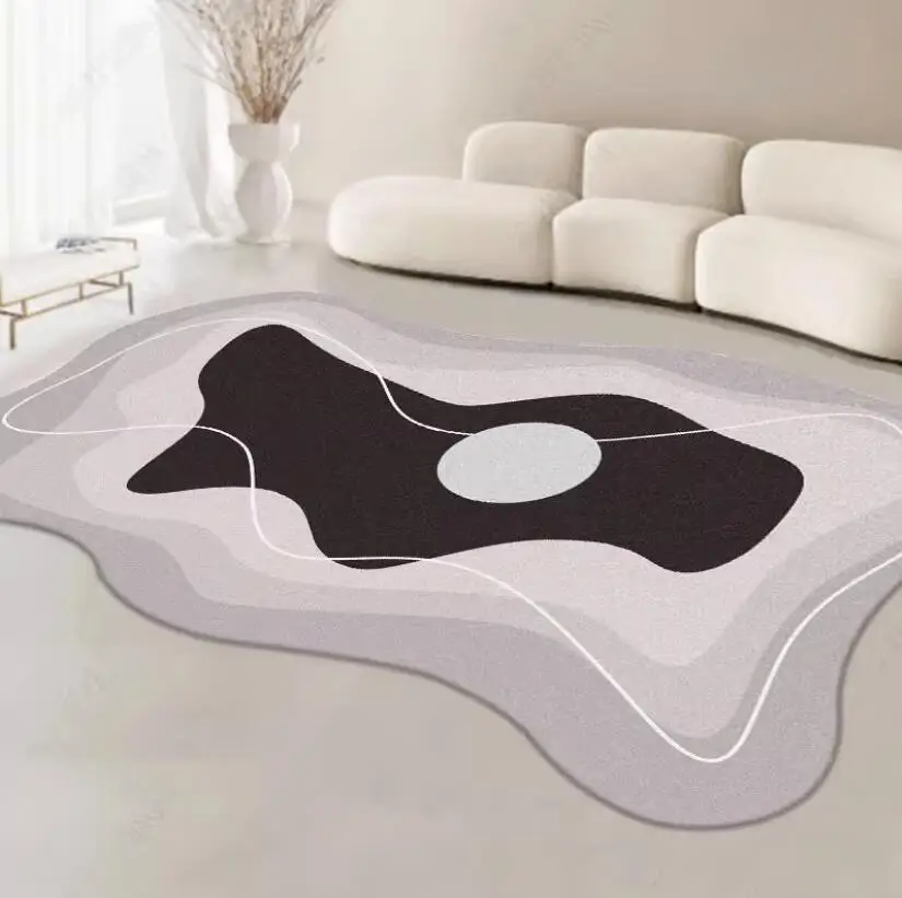 

Irregular Abstract Flannel Carpet For Living Room Soft Fluffy Carpet Rugs Non-Slip Abosrbent Bathroom Floor Mat Bedroom Doormat