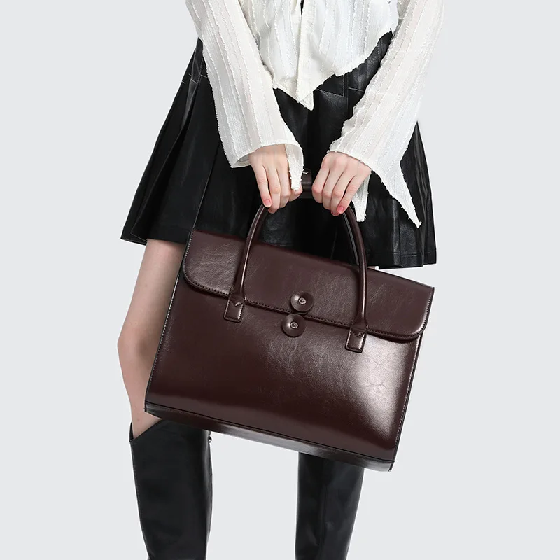 Torba na laptopa 14 cali, damska torba typu tote ze skóry bydlęcej, torba na ramię, torba crossbody, torba szkolna dla studentek, torba na komputer do biznesu w branży modowej.