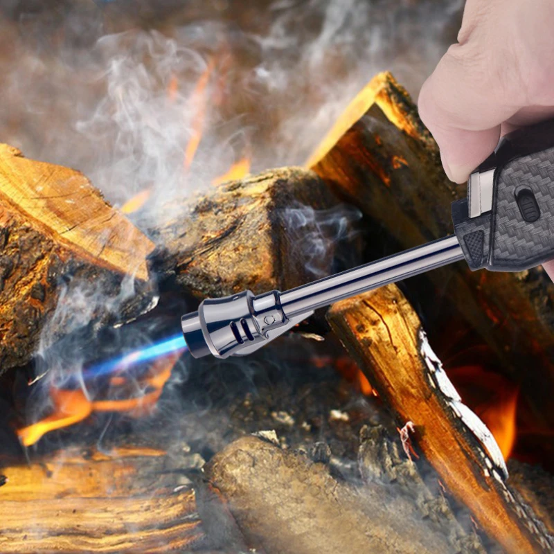 HONEST Creative Scalable Windproof Jet Flame Gas Lighter Visual Gas Window Safety Lock Outdoor BBQ Kitchen Cigar Lighters Gadget