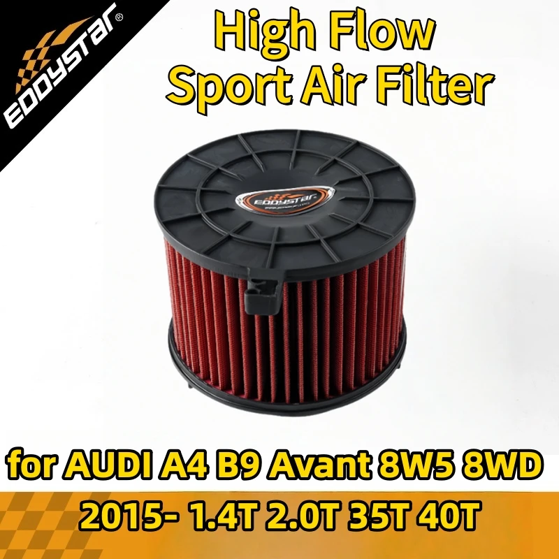 

High Flow Sport Air Filter for AUDI A4 B9 Avant 8W5 8WD 2015- 1.4T 2.0T 35T 40T Mild Hybrid Washable Racing Intake Filters