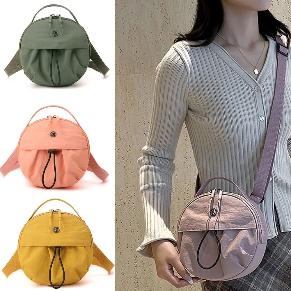 

Круглая сумка на одно плечо, большая вместительная однотонная сумка через плечо, многоразовые простые универсальные сумки-мессенджеры для путешествий на открытом воздухе