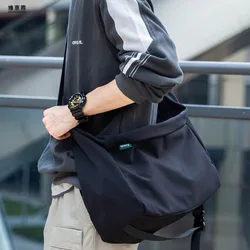 Bolso de hombro japonés para hombre, bandolera informal de tendencia, mochila diagonal de gran capacidad para estudiantes