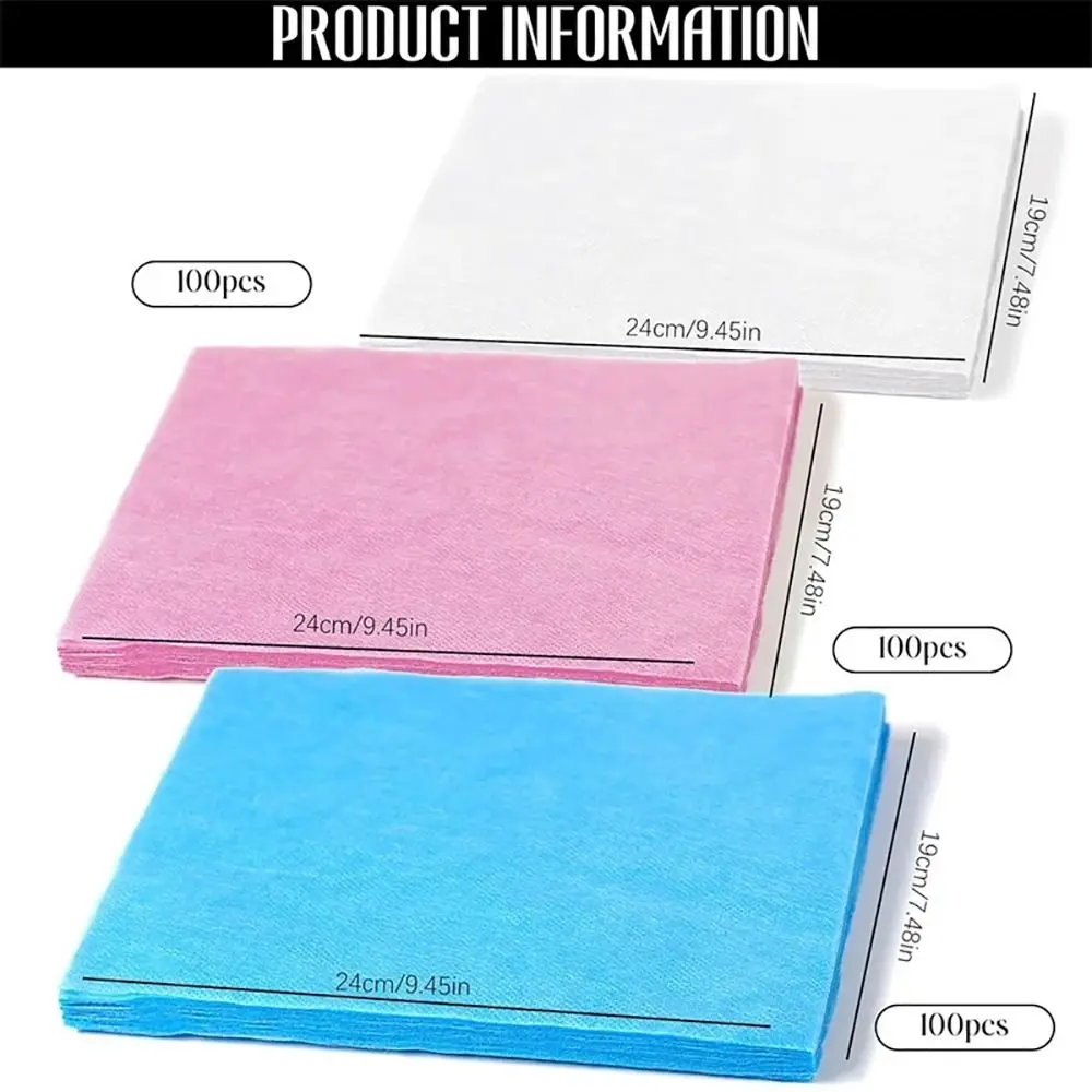 100Pcs Non-Woven Disposable Dust Filter Paper Nail Art Pink/Blue/White Vacuum Dust Collector Nail Collector Filter Cloth