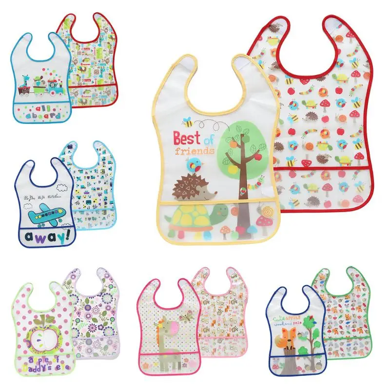 

2Pcs/Set Baby Newborn Waterproof Bib Infant Toddler Feeding Apron Saliva Towel