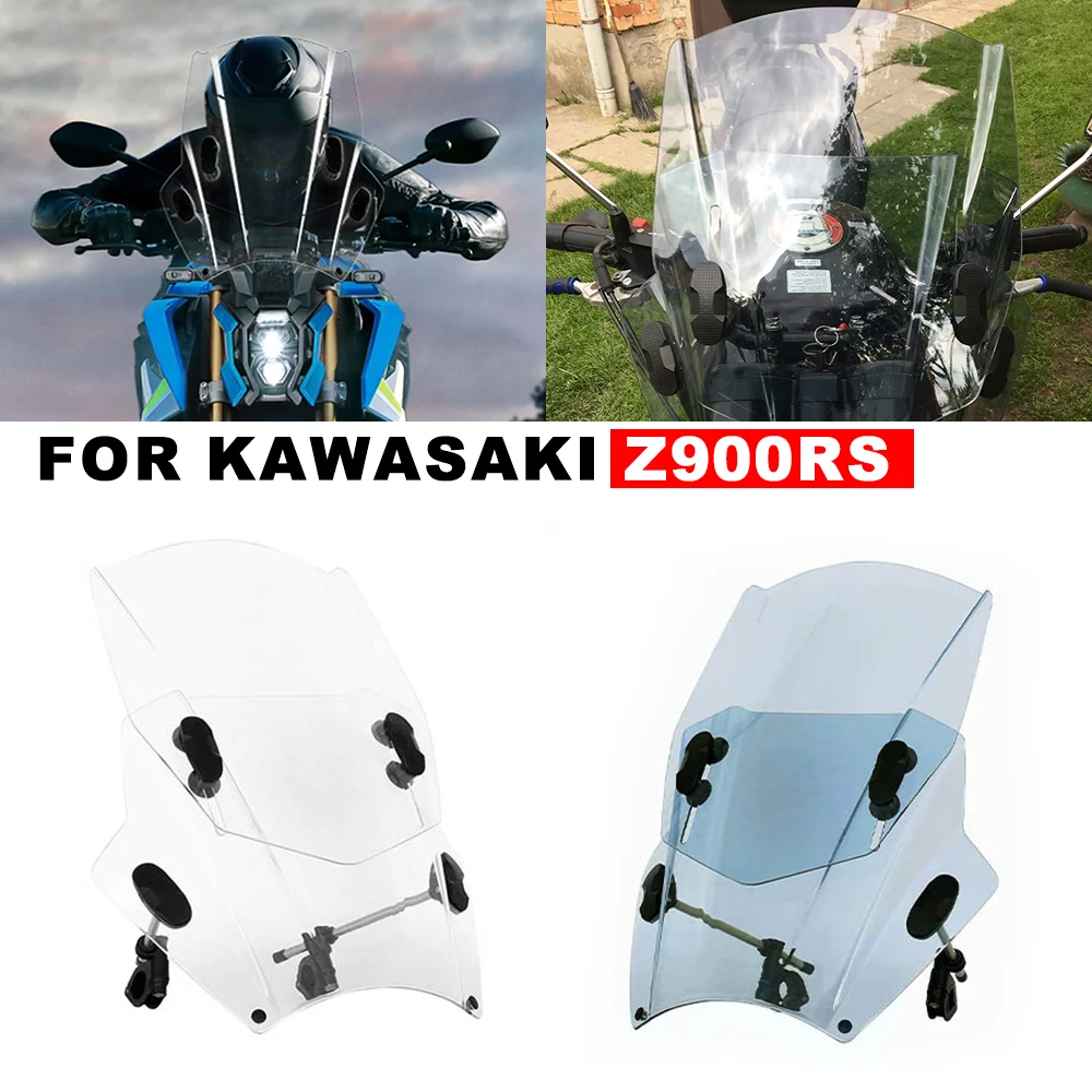 

Для KAWASAKI Z900RS 2018 2019 2020 мотоциклетное регулируемое ветровое стекло, универсальный ветровой дефлектор, комплект ветрового стекла