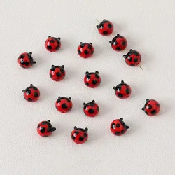 4PCS Glaze Glass Material Small Lovely Round Ladybug DIY Beads Bracelet Necklace Accessories Jewelry Findings