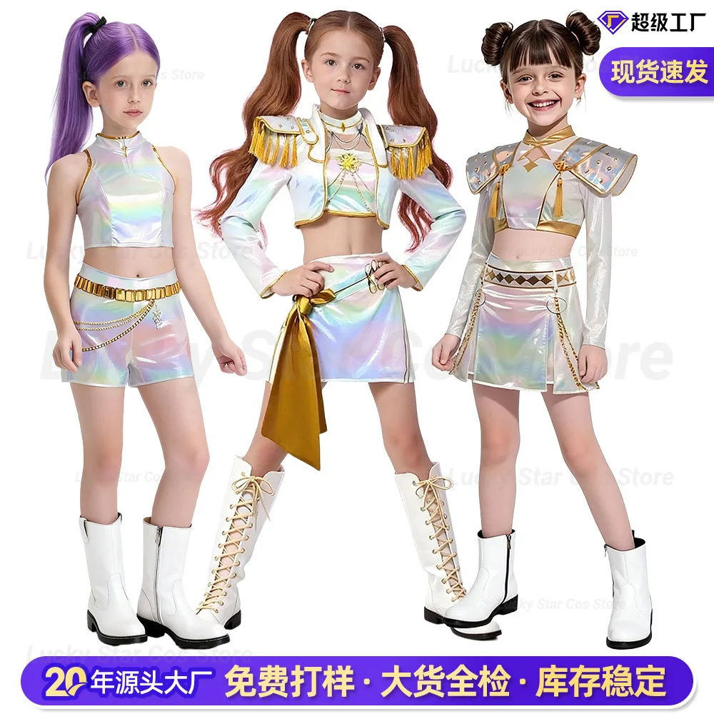 

2025 Kids Girls Rumi Mira Zoey K-pop Demon Hunters Cosplay Costume Children's Roleplay Outfit Halloween Carnival Costume