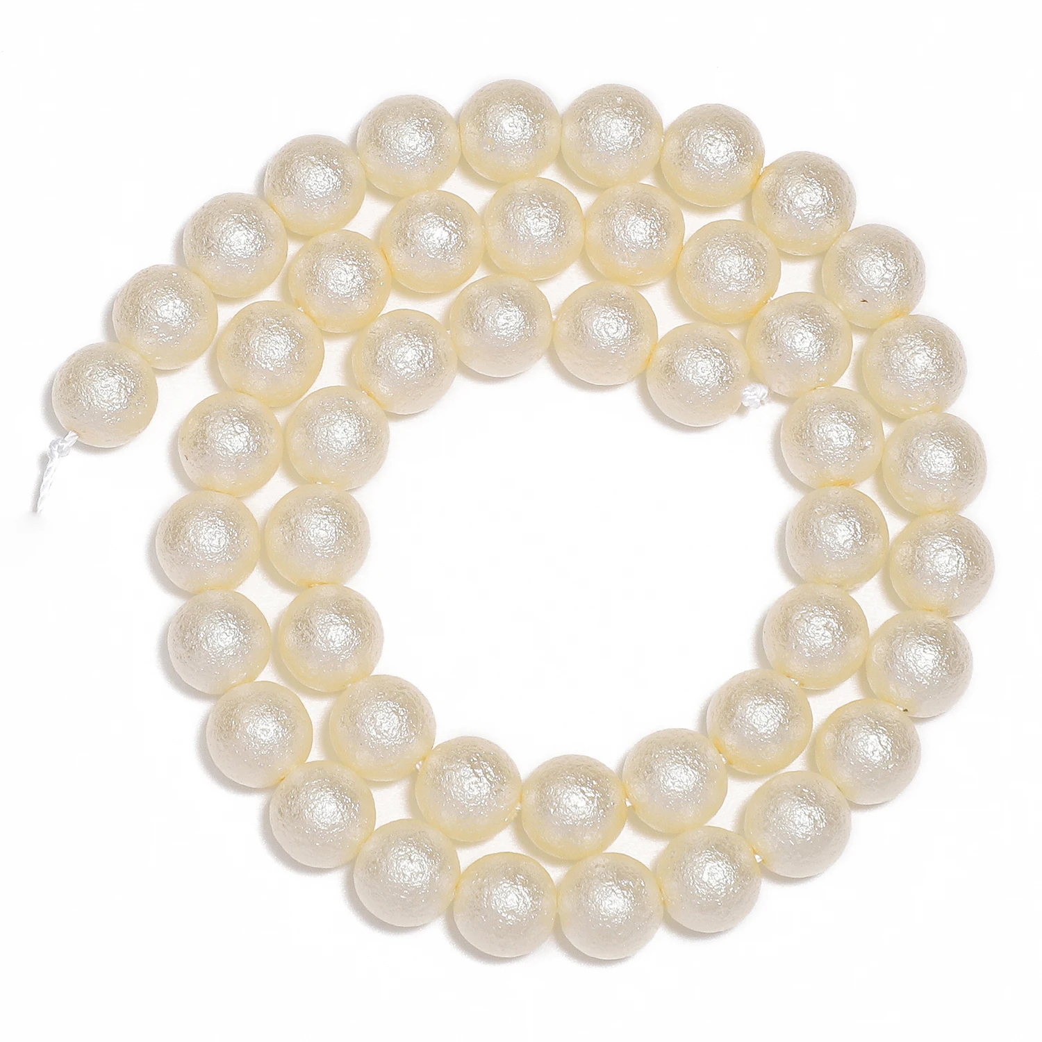 Yellow Imitation Pearls Wrinkle Loose Glass Beads Garment Handmade DIY For Jewelry Making Wedding Birthday Bracelet