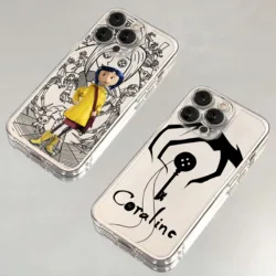 Anime Hot C-Coraline New Phone Case For iPhone 16 15 14 13 12 11 Mini Pro Max X XR XSMax 7 8 Plus SE20 Transparent Cover