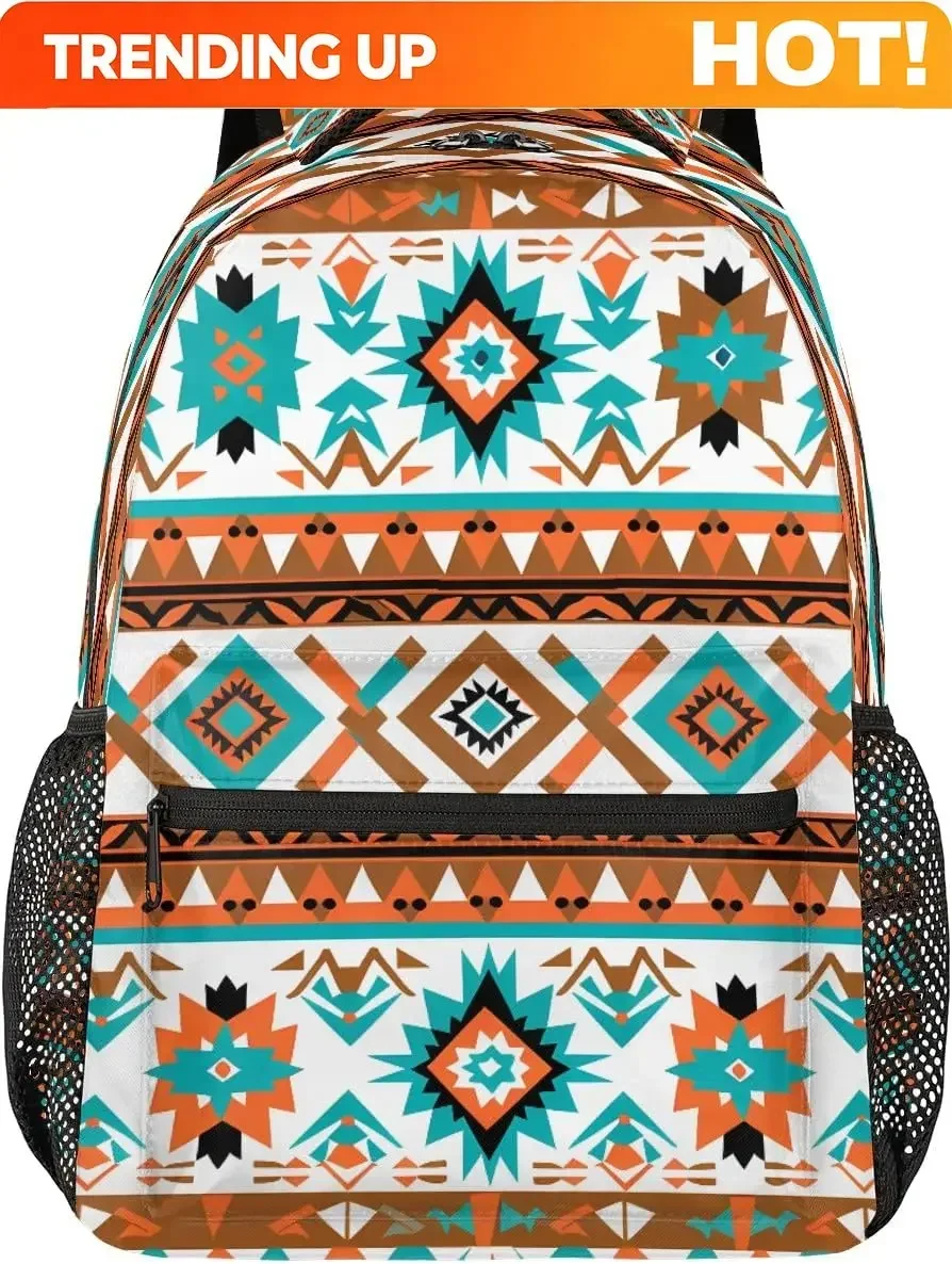 Custom Geometric Ethnic Aztec Print Backpack For Kids Women Men School Backpacks Girls Boys Adults Bookbag Laptop Computer Back