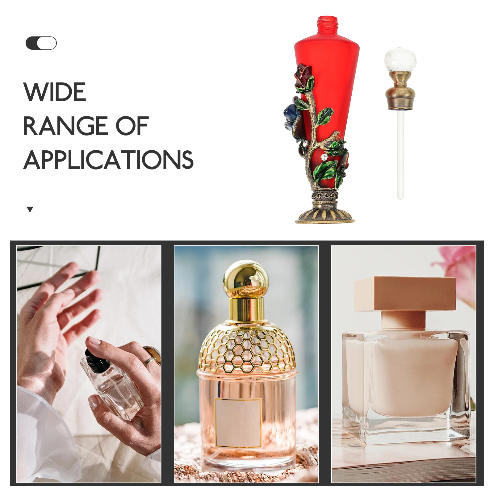 زجاجة عطر صغيرة قابلة لإعادة الملء، زجاجة عينة من سبائك الزنك الزجاجية، تصميم أنيق، حاوية رائحة بحجم السفر الشخصي #2