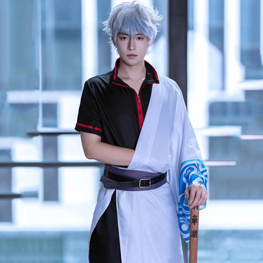 

Anime Gintama Cosplay Costume Hallween Fancy Dress Adults Sakata Gintoki Cosplay Costumes Full Set for Carnival Purim Party Suit
