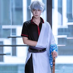 Anime Gintama Cosplay Costume Hallween Fancy Dress Adults Sakata Gintoki Cosplay Costumes Full Set for Carnival Purim Party Suit
