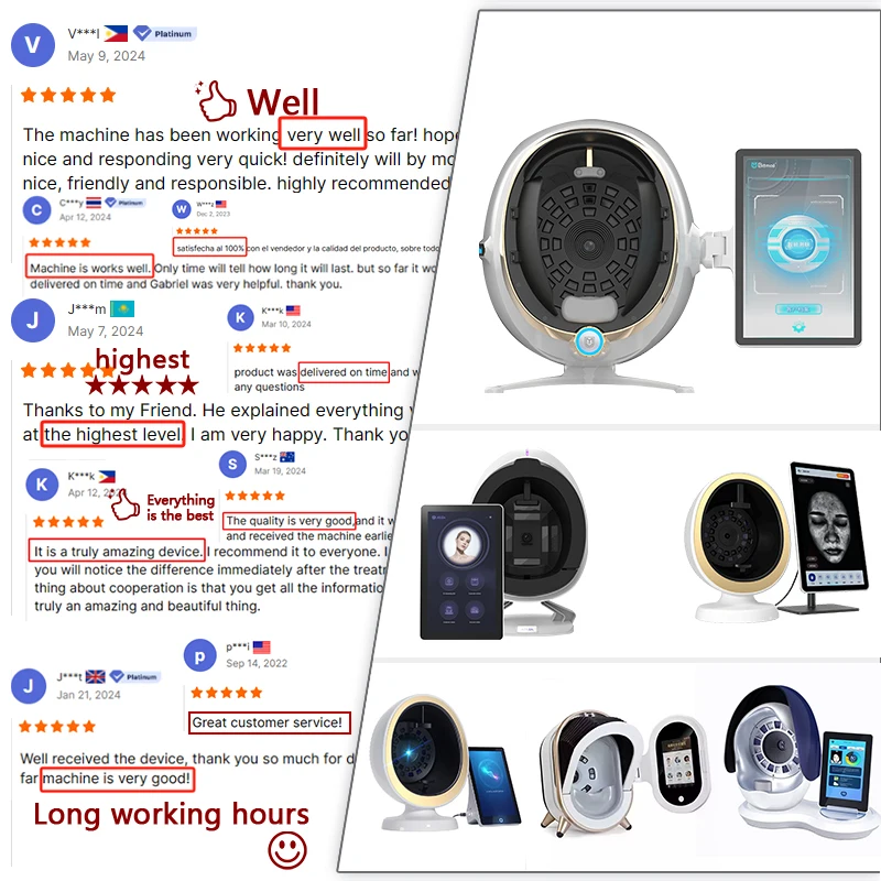 Wholesale Skin Care Moisture Facial test Machine Face Scanner 3d Skin Analyzer Magic Mirror Portable Visia Skin Analysis Machine