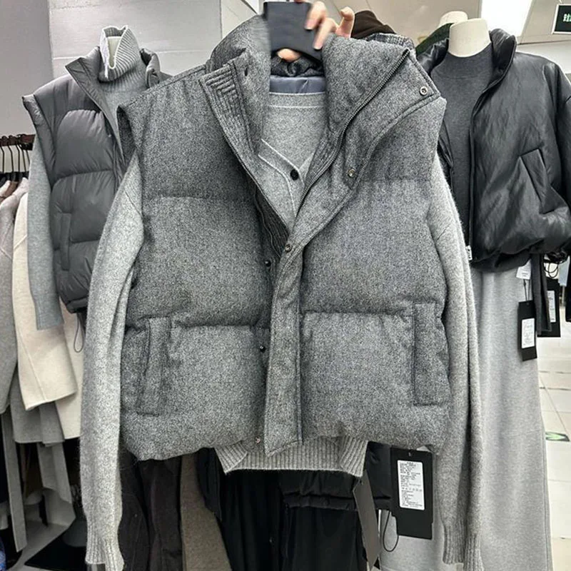 

Fashion Waistcoat Down Cotton Women's Vest Versatile Autumn Winter Thickened Waistcoat Warm Jacket Women's Vest JJ1133
