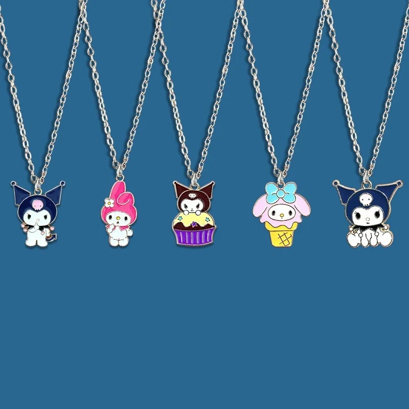Summer Best Friend Keepsake: Matching Kuromi Necklace Set for Girls – A Pair of Collar Chains for Schoolgirls view 2