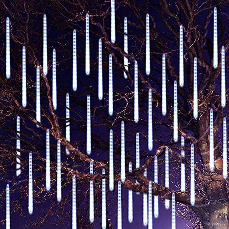 

192/288LED Meteor Shower Rain Lights 8Tubes Falling Raindrop Fairy String Light for Christmas Wedding Holiday Street Party Decor