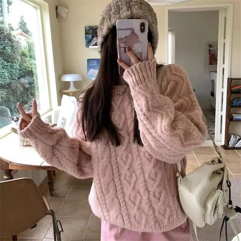 سترة صوفية محبوكة من دونغوان داليانغ، سترة صوفية من دونغوان دالانغ، سترة خريفية بأكمام طويلة وياقة مستديرة وقصة عادية