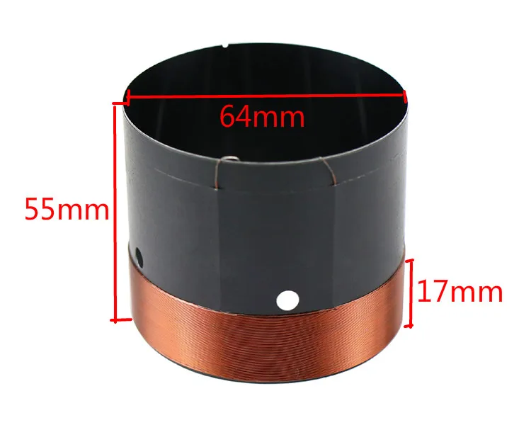 Woofer Speaker Bass Voice Coil 63.5mm 64mm 65.5mm 8ohm Black Aluminum Round Copper wire For 10-15 inch Speaker Diy On Sale 2pcs