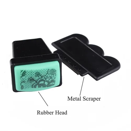 Imagen 2 del producto Kit de estampado de silicona/goma para decoración de uñas, placa de manicura, juego de raspador de estampado para decoración de uñas, placas de sello de transferencia, herramientas de imagen