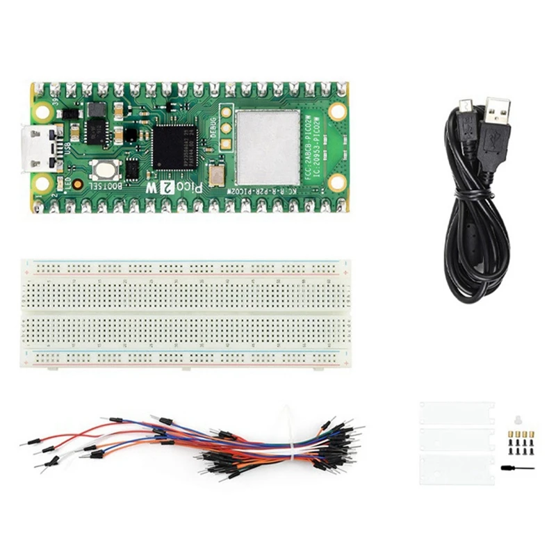 

Стартовый комплект Pico 2 Вт для платы микроконтроллера Raspberry Pi Pico 2 Вт, на базе чипа RP2350, поддерживает WIFI и Bluetooth