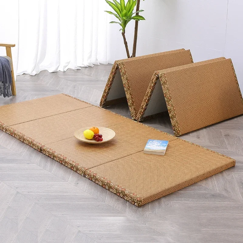 Folding Floor Mattress Breathable Tatami Mat Japanese Coconut Palm Mattress Comfortable Bed Mattress Pad