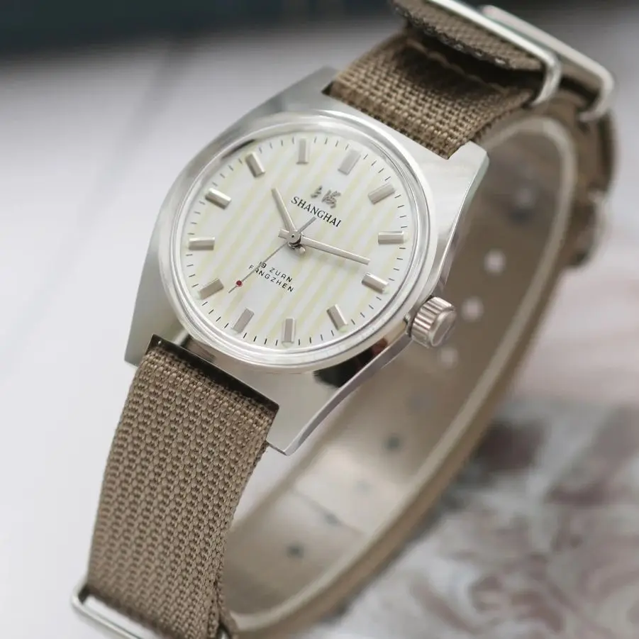 

Shanghai 7120 Watches Sterile Dial Bauhaus Design 36mm Men's Mechanical Wristwatches Drop Shipper