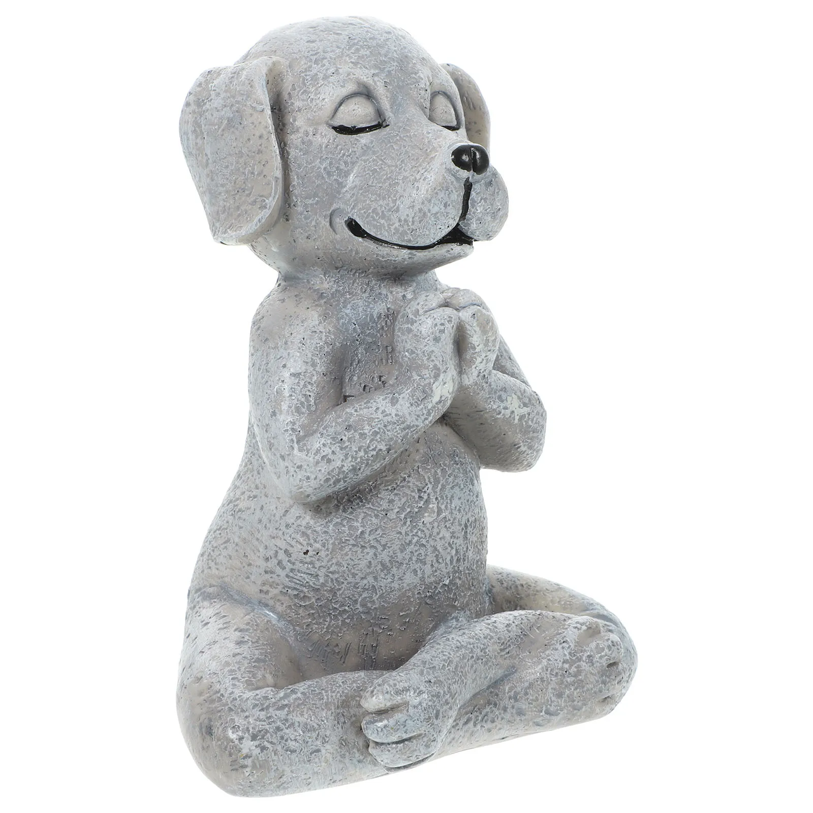 

Meditating Dog Statue 12cm Grey Resin Bulldog Sculpture Outdoor Garden Decor Dog Crafts Resin Animal Arts Home nament