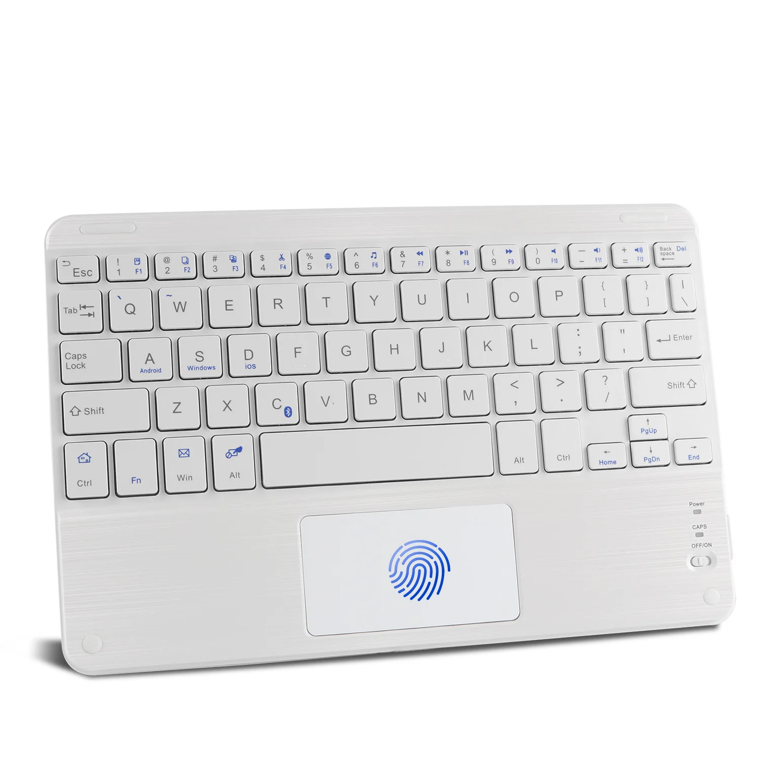 9 Inch Wireless Bluetooth Ergonomic Rechargeable Keyboard with Touchpad Keypad for Tablet Pc Laptop Smartphone IPad IOS Android