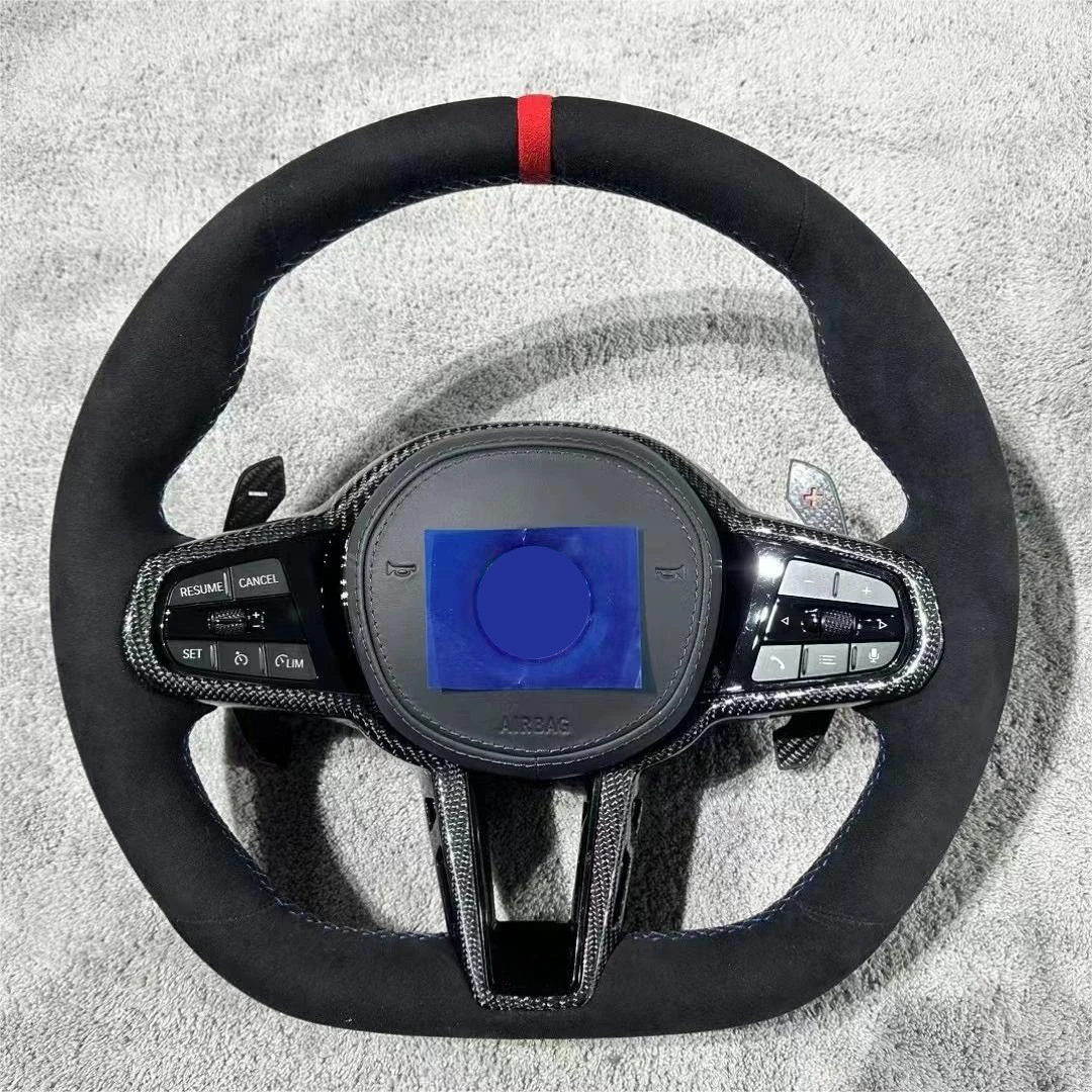 lcantara D-Shape Upgrade LCI Steering Wheel for G30 G31 G32 X3 G01 X4 G02 M2 G87 M3 G80 M4 G82 G42 G20 LCI M5 F90 G11custom