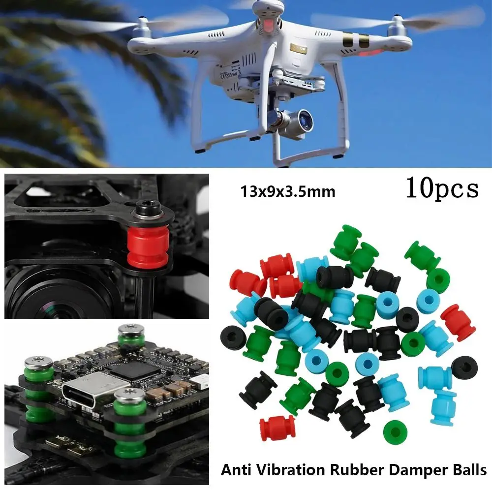 10pcs New 13x9x3.5mm Rubber Damper Balls Anti Vibration 4 Colors Silicone RC Part For F4 F7 Flight Controller/FPV Quadcopter